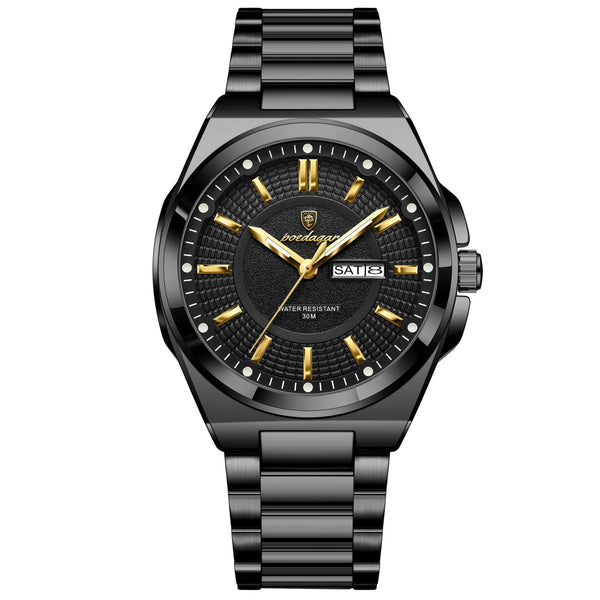 Reloj premium deportivo - tono negro y oro