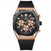 Reloj cronografo deportivo - tono negro y rose gold