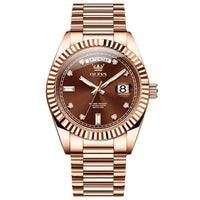 Reloj de lujo - Tono rosegold chocolate - daydate inspired