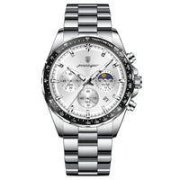 Reloj de lujo deportivo cronografo - Tono acero y blanco
