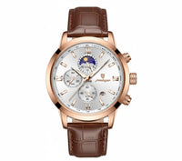 Reloj deportivo de lujo cronografo - cafe y rose gold