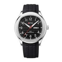 Reloj de lujo deportivo - negro y acero