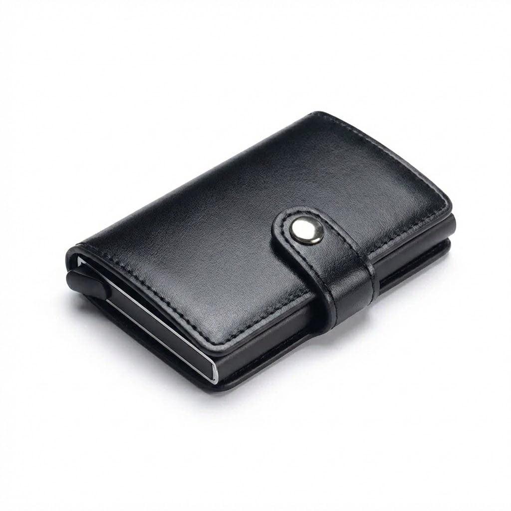 Tarjetero con broche y bloqueo RFID