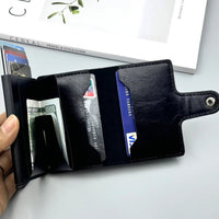 Tarjetero con broche y bloqueo RFID