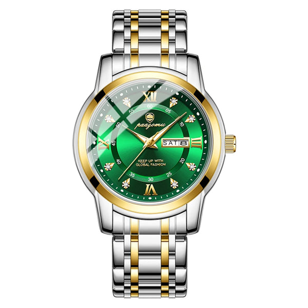 Reloj de lujo - tono verde y acero gold