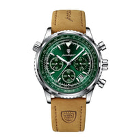 Reloj de lujo casual - Tono cafe y verde - Breitling Navitimer inspired