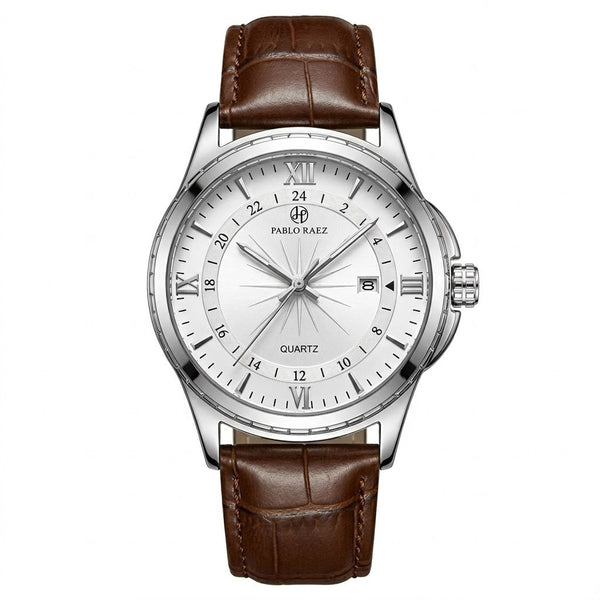Reloj casual elegante - Tono cafe y blanco
