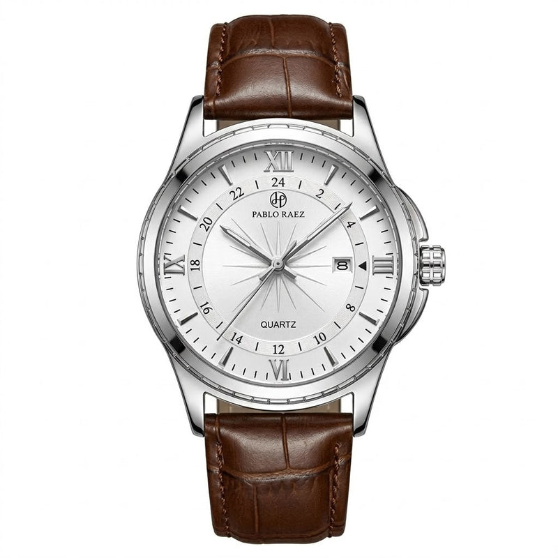Reloj casual elegante - Tono cafe y blanco