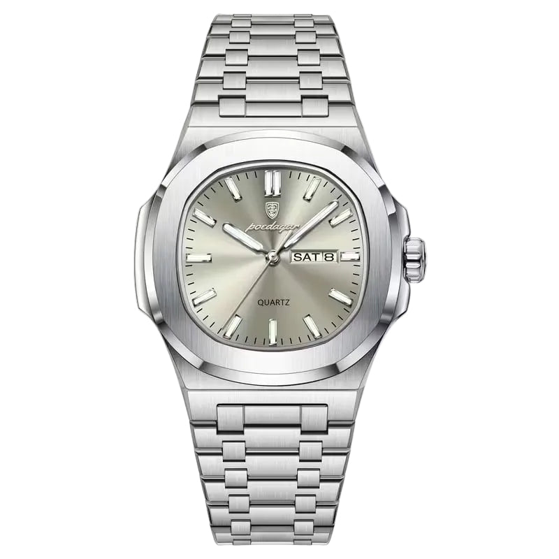 Reloj de lujo minimalista - tono gris y acero