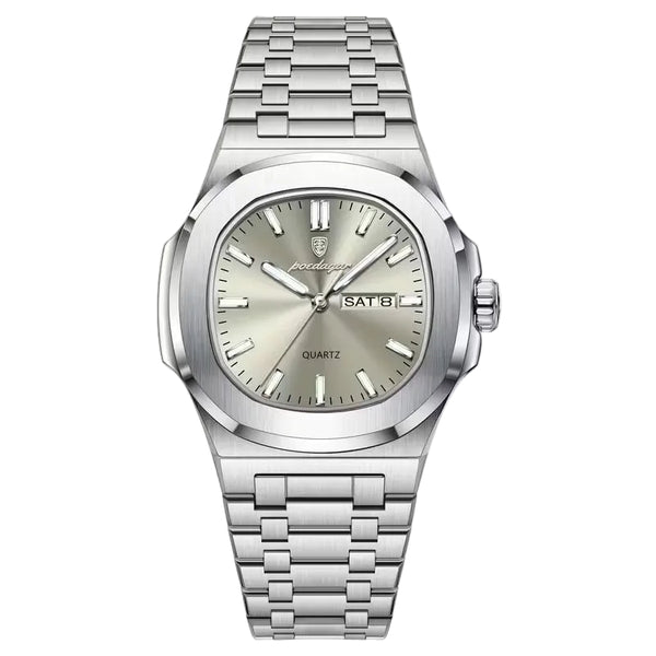 Reloj de lujo minimalista - tono gris y acero