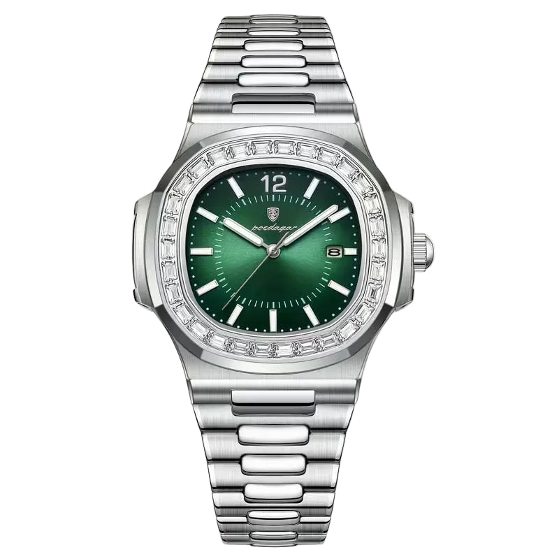 Reloj de lujo premiun - tono acero y verde