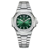 Reloj de lujo premiun - tono acero y verde