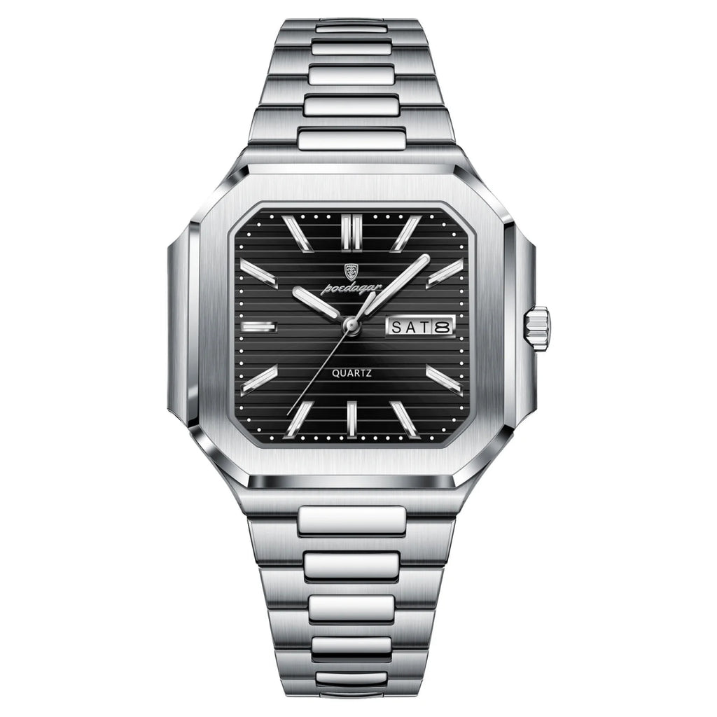 Reloj de lujo - Tono acero y negro cubitus