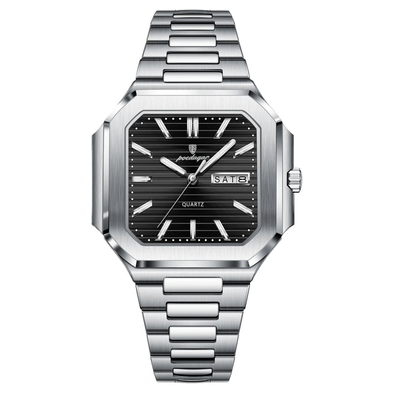 Reloj de lujo - Tono acero y negro cubitus