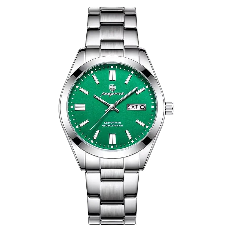 Reloj de lujo - Tono acero y verde