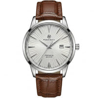 Reloj de lujo elegante - Tono blanco y cafe presage