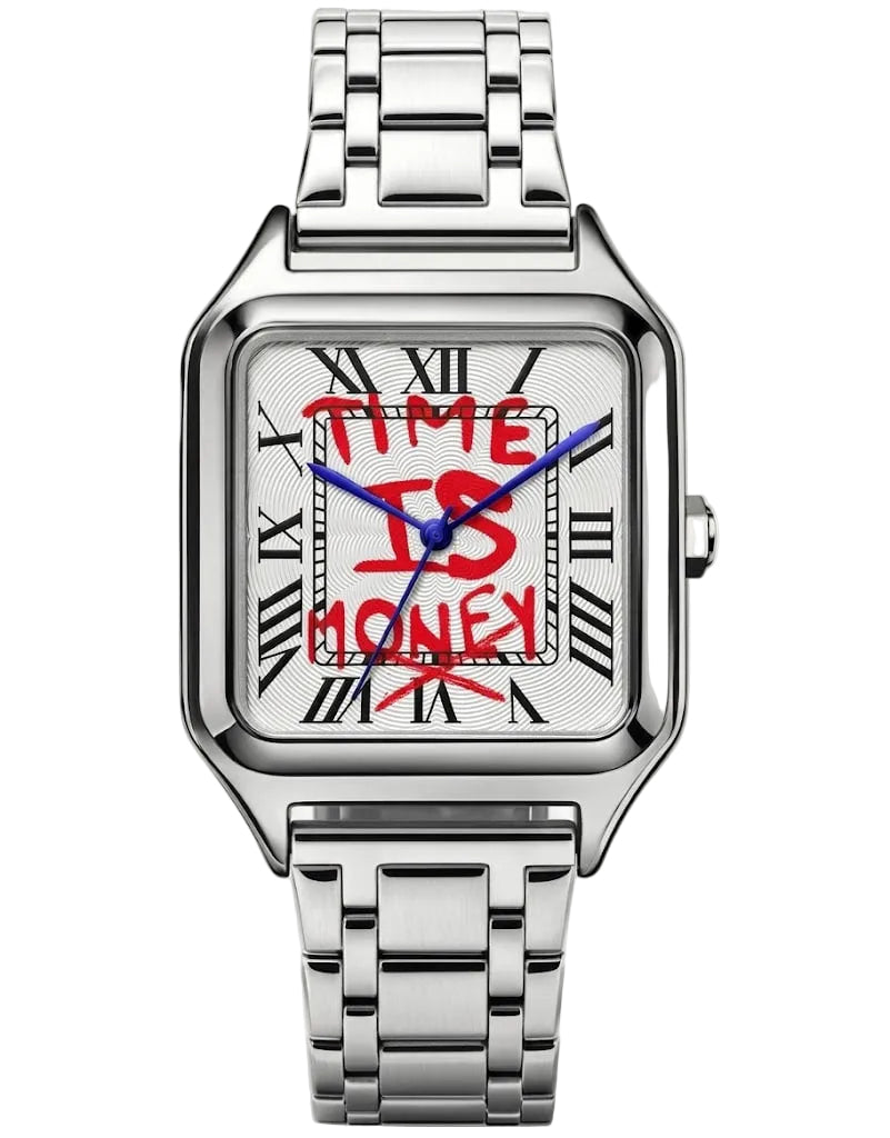 Reloj old money - Tono acero y blanco - tematica TIME IS MONEY