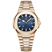 Reloj de lujo minimalista - tono azul y rose gold