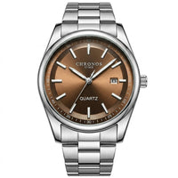 Reloj de lujo ejecutivo - Tono acero y chocolate