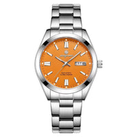 Reloj de lujo - Tono acero y naranja
