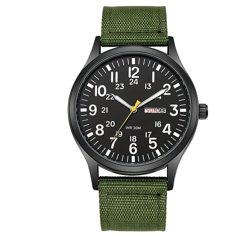 Reloj casual - Tono verde y negro estilo militar