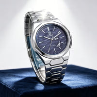 Reloj de lujo - Tono oceano y acero panal