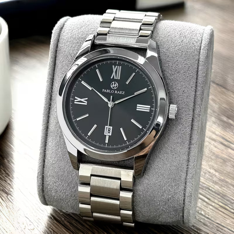 Reloj de lujo elegante minimalista - Tono acero y negro