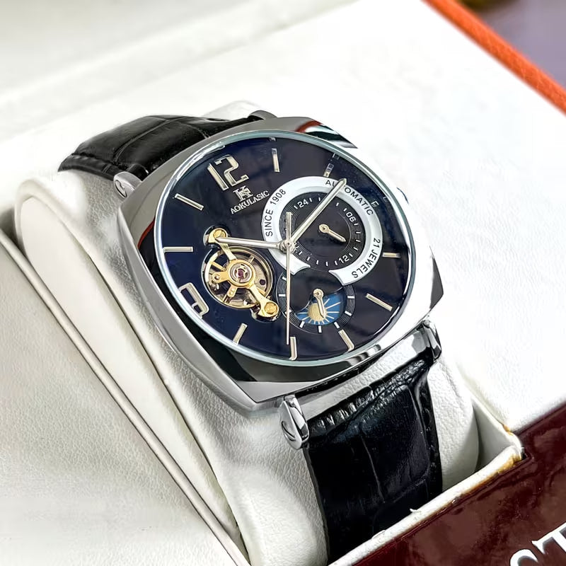 Reloj de lujo automatico - tono negro y azul
