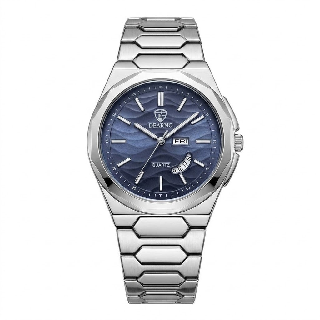 Reloj de lujo - Tono oceano y acero panal
