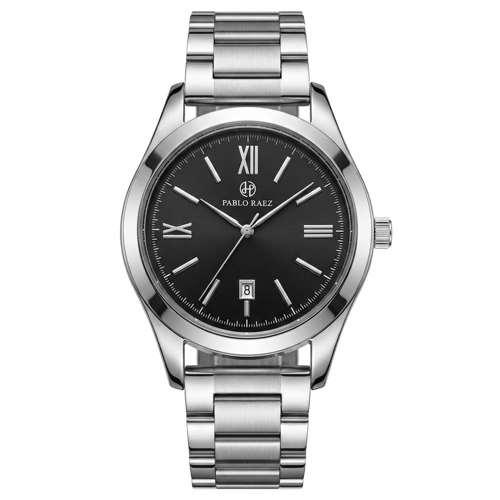 Reloj de lujo elegante minimalista - Tono acero y negro