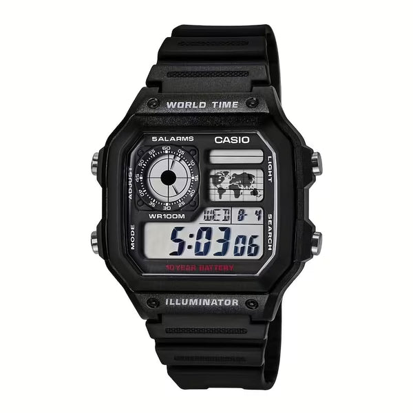 Reloj de lujo digital - Tono negro CASIO AE-1200 casio royale