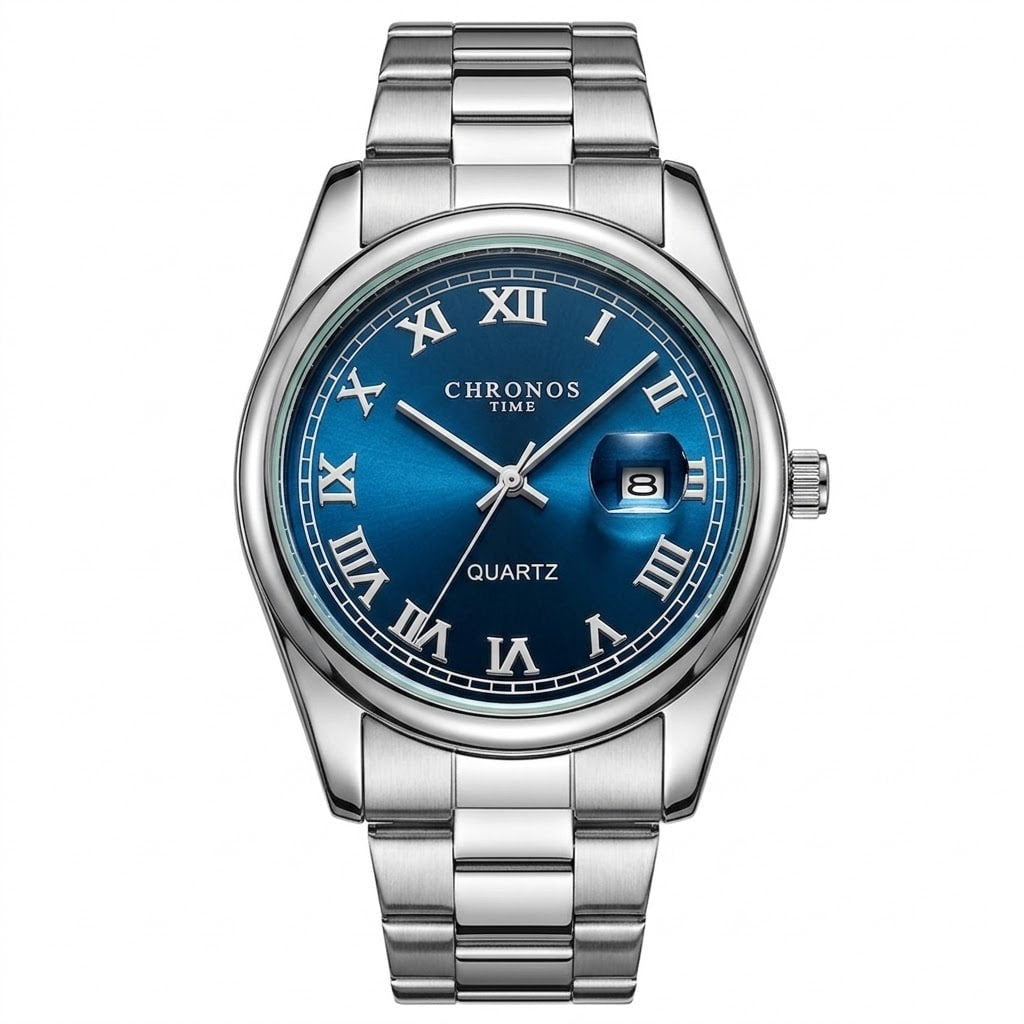 Reloj de lujo ejecutivo - Tono acero y azul