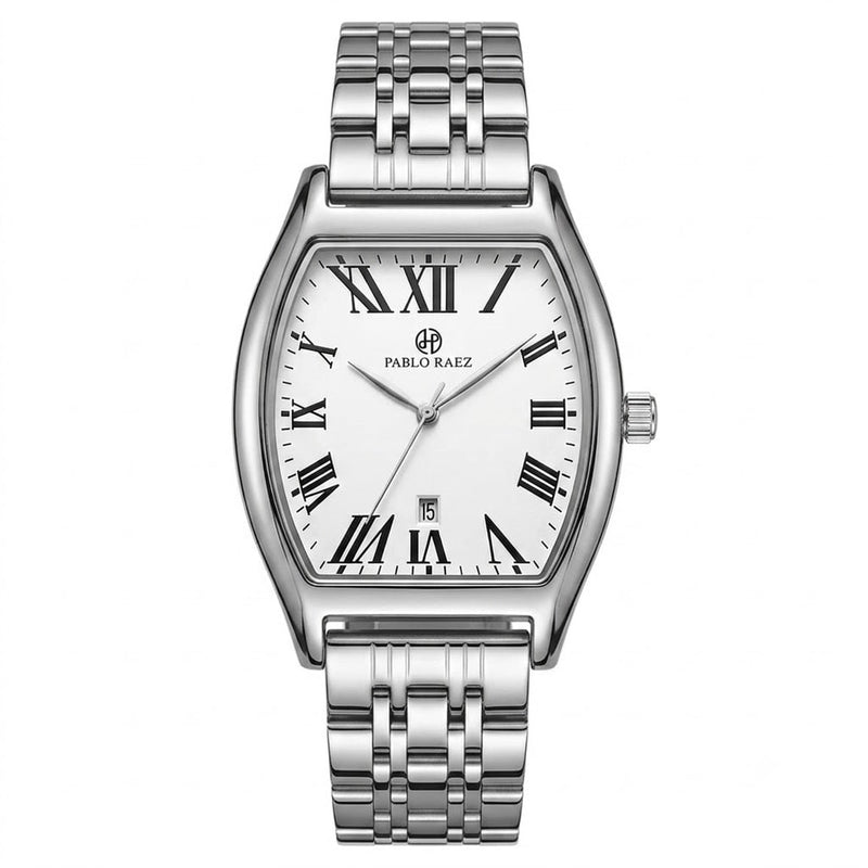 Reloj de lujo clasico - Tono acero y blanco
