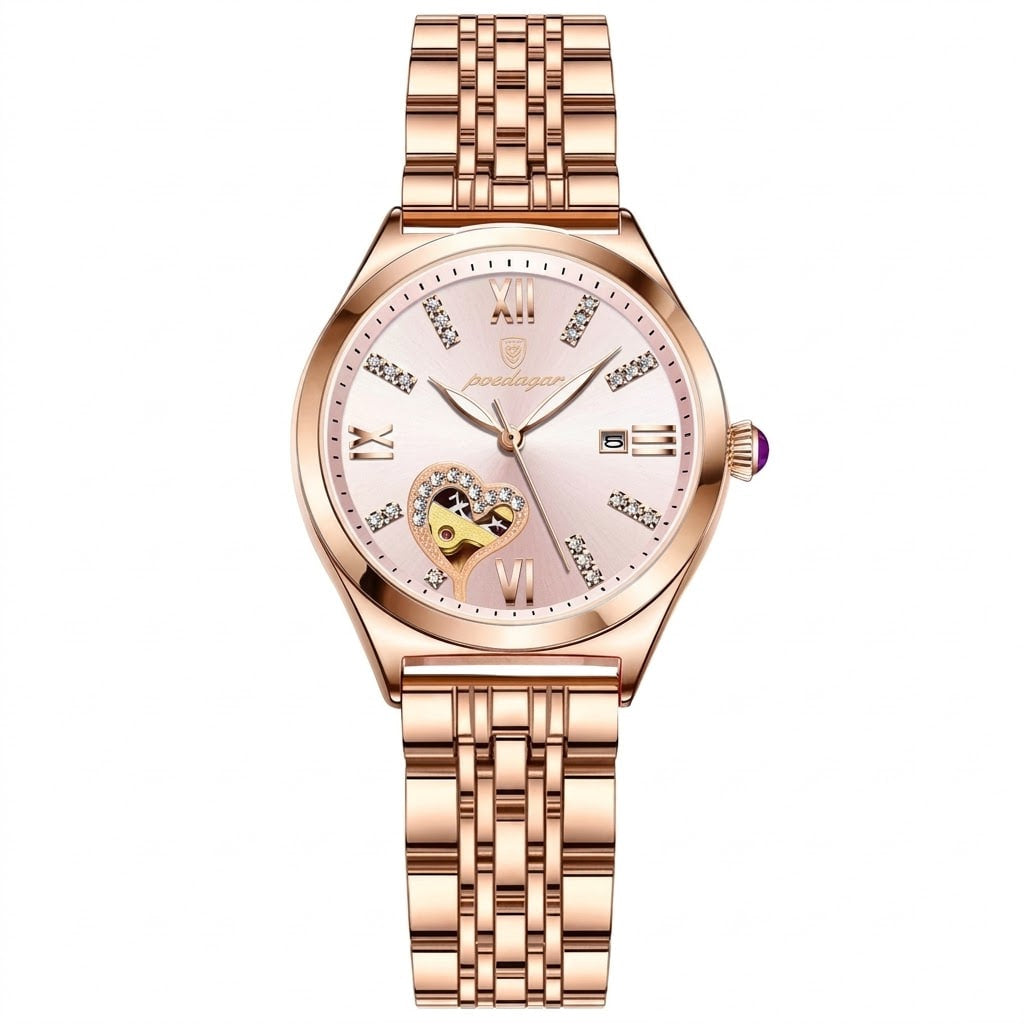 Reloj de lujo para dama - Rosegold y rosa
