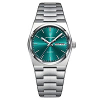 Reloj de lujo para dama - Tono acero y esmeralda