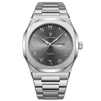 Reloj de lujo arabe - acero y gris