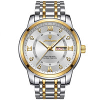 Reloj de lujo - tono blanco y acero dorado