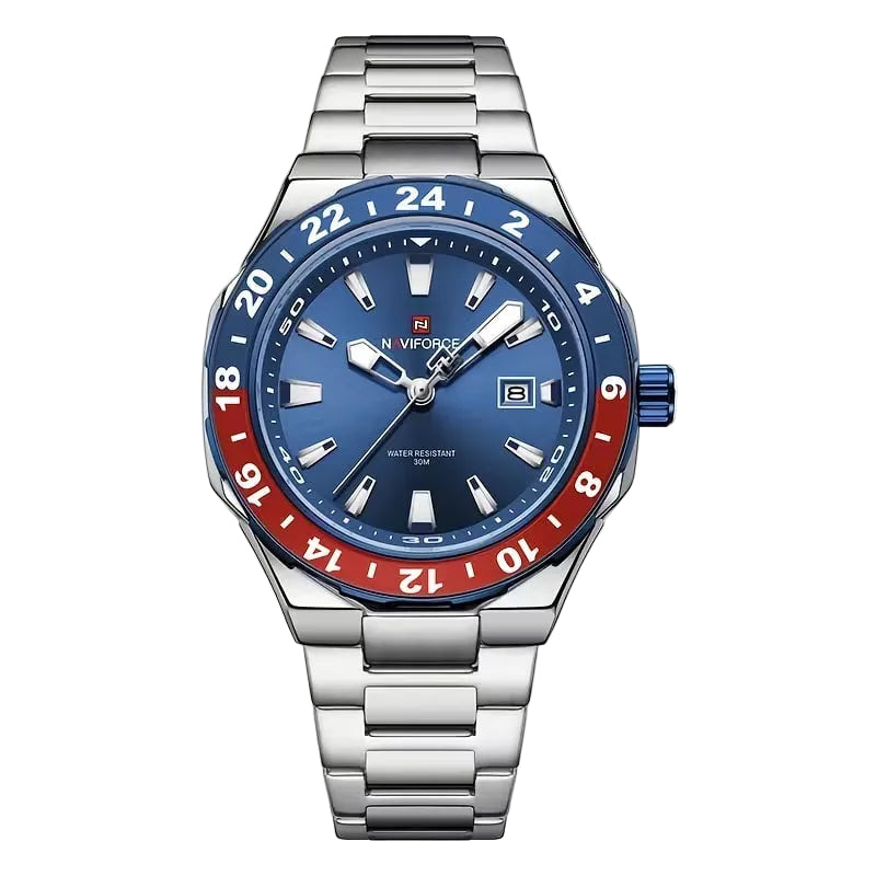 Reloj luxury explorer - tono acero y azul