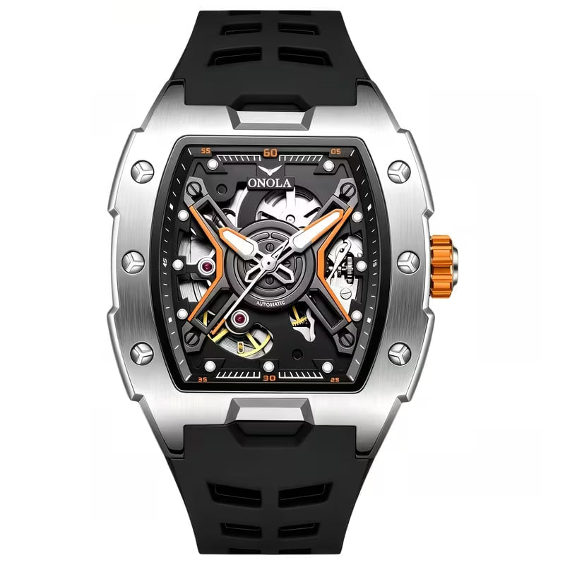 Reloj de lujo luxury sport automatico - Tono negro y acero - Richar mille inspired