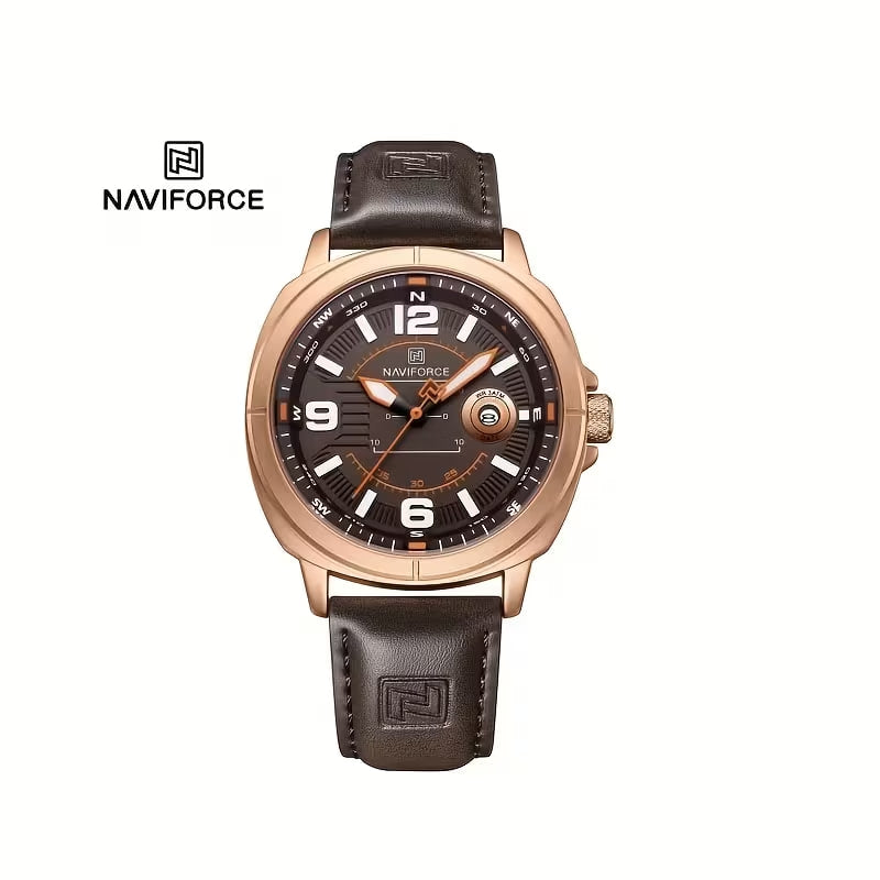Reloj luxury casul - tono cafe y oro rosa