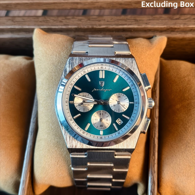Reloj ejecutivo cronografo - tono acero y azul