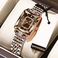 Reloj de lujo para dama - Tono rosegold y cafe 01