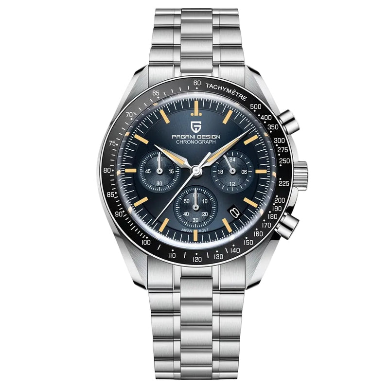 Pagani design PD1701 HJ Speedmaster Moonwatch SEIKO VK63 - Azul y oro