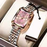 Reloj de lujo ejecutivo para dama - Tono acero y rosa