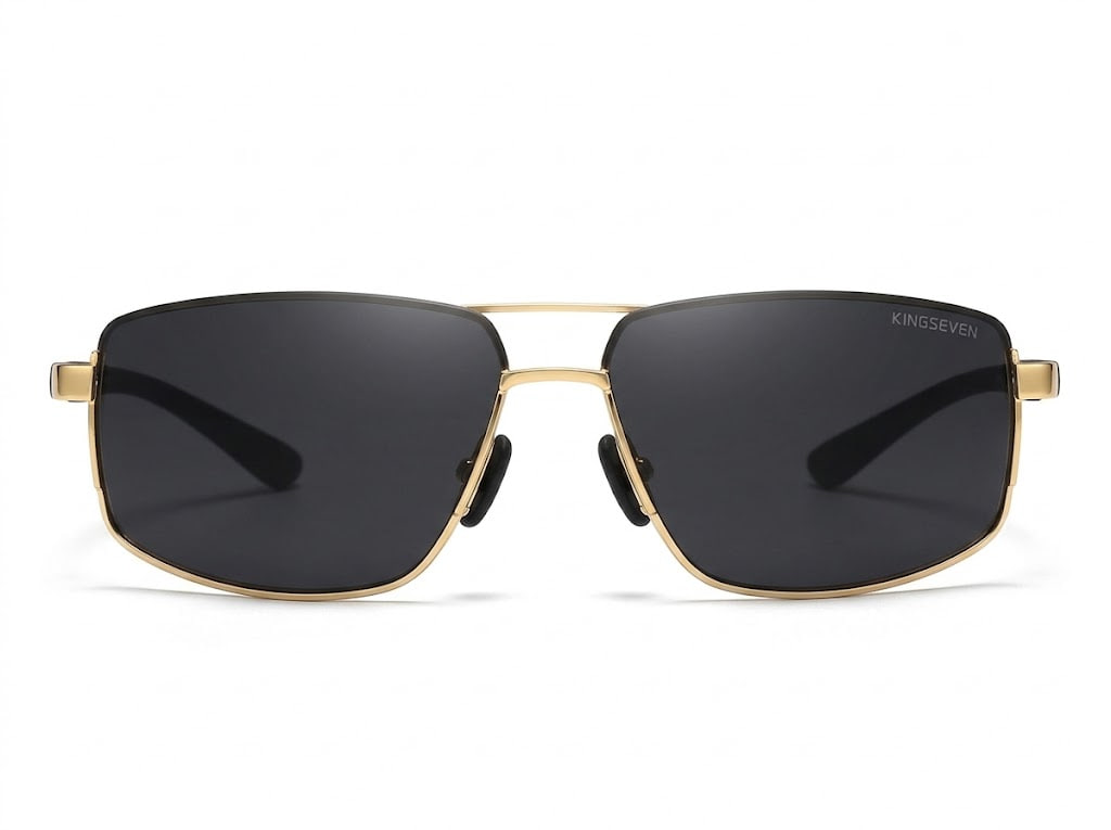 KINGSEVEN Rimless Polarized SunGlasses N7128 negro y dorado – AltusSV ...