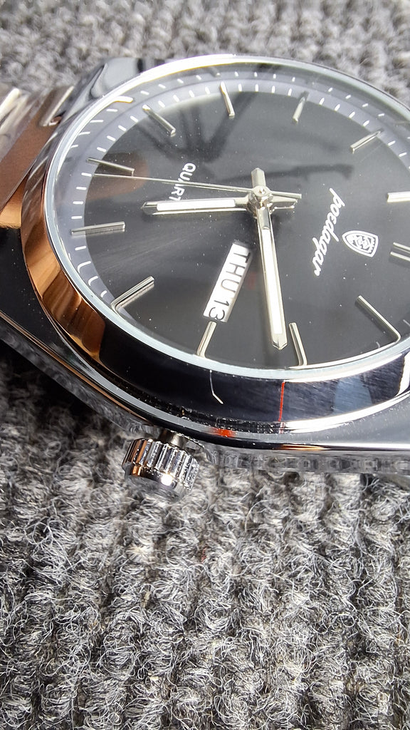 Reloj de lujo ejecutivo - tono negro y acero outlet