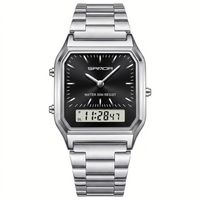 Reloj de lujo - tono acero y negro digital