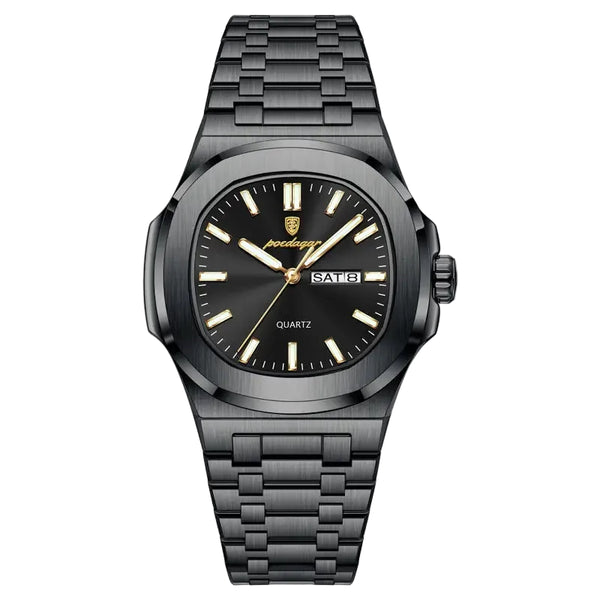 Reloj de lujo minimalista - tono negro total