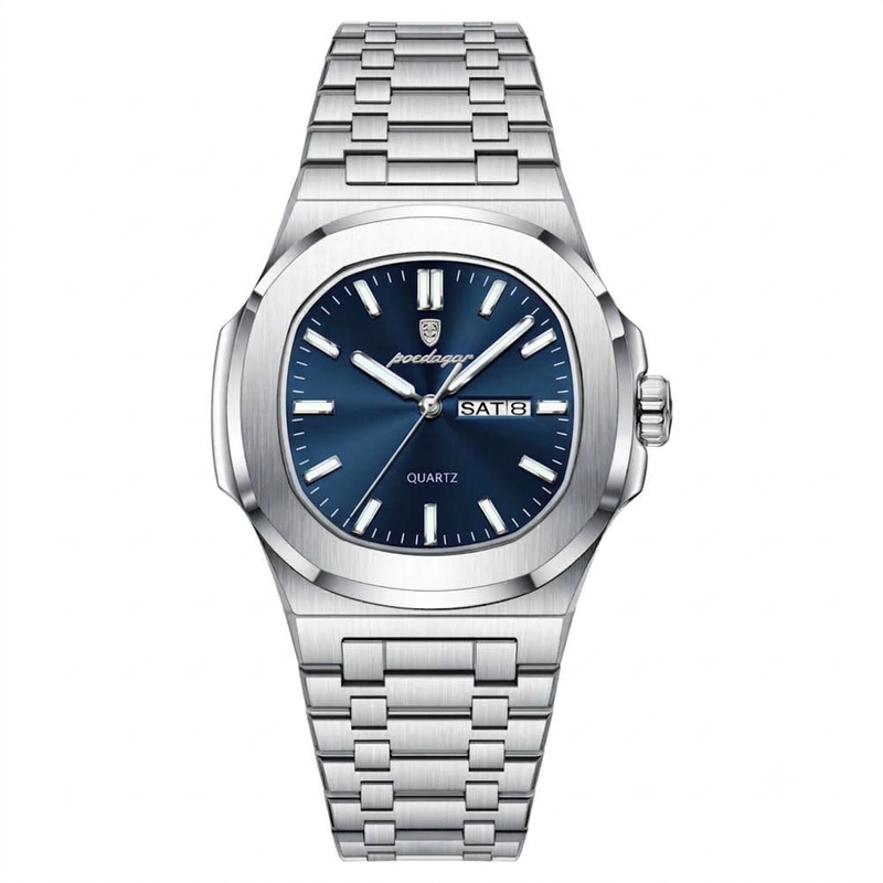 Reloj de lujo minimalista - tono azul y acero